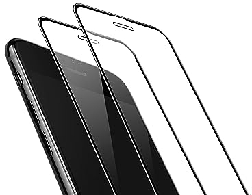 TECHKUN 2 Stück 3D Schutzfolie für Schutz Glas für iPhone 8/7 / 6S / 6 (4.7 Zoll) - Schwarz