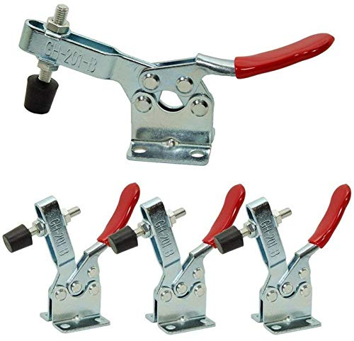 4 Stück 201B Schnellspanner, Kniehebelklemme, Schnellspanner, Schnellspanner Kniehebelklemme, Verwendet für Maschinenbetrieb, Holzbearbeitung, Schweißen, Formen (201-B 90Kg)