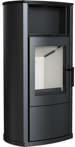 KRATKI Epsilon kaminofen, Holzkamin mit Lufteinlass, BImSchV 2 konform, 8 kW kaminofen, Thermischer Wirkungsgrad 82%, Staubauslass 150 mm, Energieklasse A