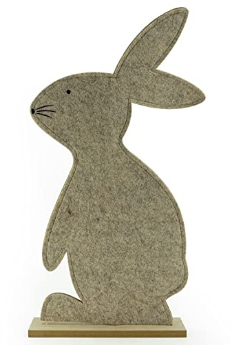 schenken-24 1x Filz Osterhase Aufsteller Osterdeko Tischdeko Frühlingsdeko