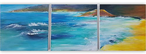 Acrylbild Meer blau Leinwand Gemälde - handgemaltes Bild in Acryl