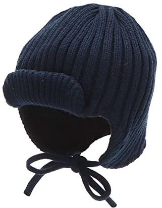 Sterntaler Baby Mädchen GOTS Strickmütze Mit Aufschlag Und Bindeband - Aus Baumwolle - Marine, 51