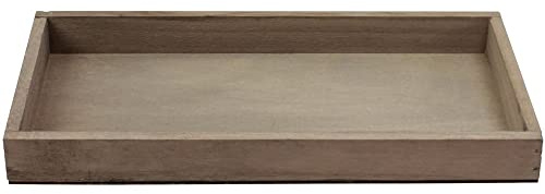 Holz Serviertablett 40 x 16 cm in Braun - Längliches Deko-Tablett als Rechteckige Schale für Weihnachten Tischdeko - Kleines Tablett als Moderner Adventskranz Kerzenhalter Rohling
