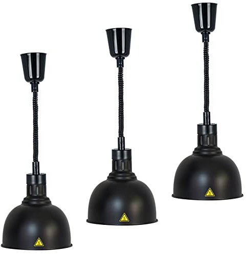 Lampe Infrarouge Chauffante Cuisine, Commercial Lampe Chauffante Aliments, Chauffe Plat Buffet avec Ampoule de 250W pour les Buffet Restaurants et les Cuisines D'hôtel(Color:Black)