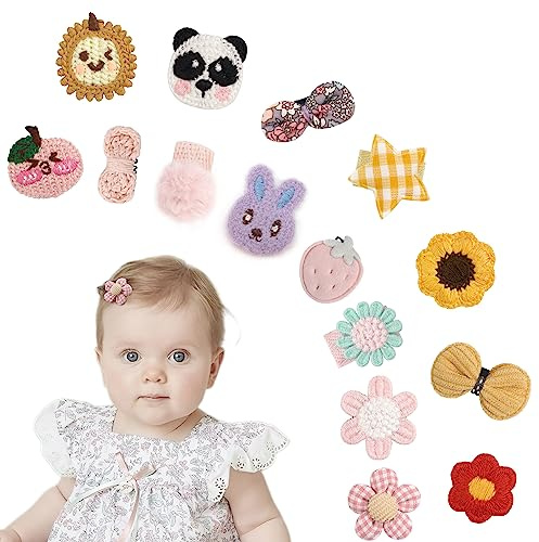 MiDoDo 15 piezas mini grosgrain cinta lazos snap clip barras accesorios pelo niñas recién nacidos niños