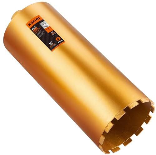 KSEIBI 619165 Wet Concrete Core Drill Bit, 6-1/2-Inch Diameter for Drilling Concrete, Marble, Granite, Brick, and Hard Masonry 16-Inch Drilling Depth, 1-1/4-7 Arbor, 10mm Segment Height Hole Saw