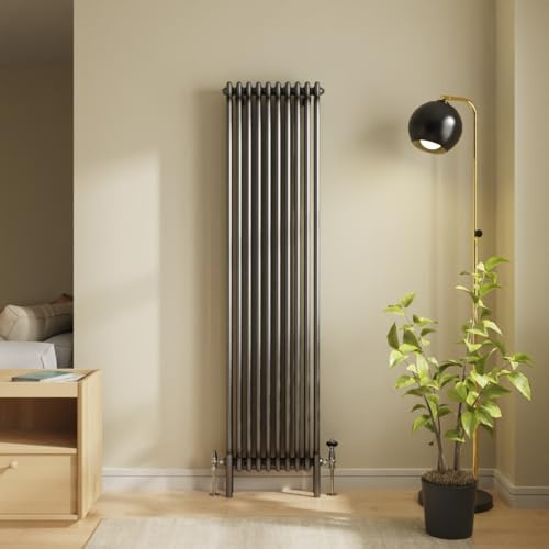 NRG 1800 x 472mm Raw Metal Cast Iron Triple Column Vertical Radiator | Traditional, Central Heating Radiator, for Bathroom, Kitchen, Living Room, Column Radiator, Wall Mounted, Mild Steel