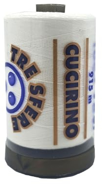 filo da cucito a macchina N.50 qualita top oro 1000Yds - 915 metri cotone egiziano (bianco - 1x)