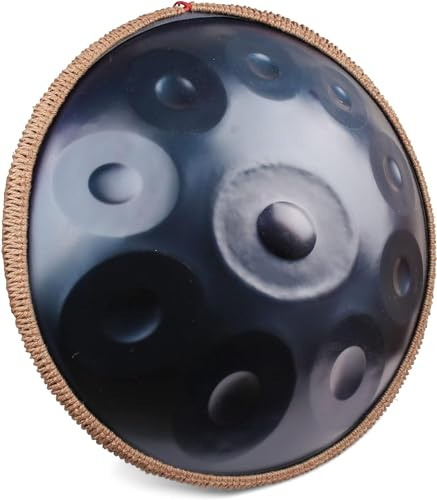 Handpan Drum in D-Moll 10 Noten 55.9 cm Steel Tongue Drum von Blue - Perfekt für Klangheilung, Meditation, Yoga - Inklusive Soft Bag
