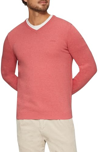 s.Oliver Herren Pullover V-Ausschnitt, Regular Fit, Langarm, 100% Baumwolle