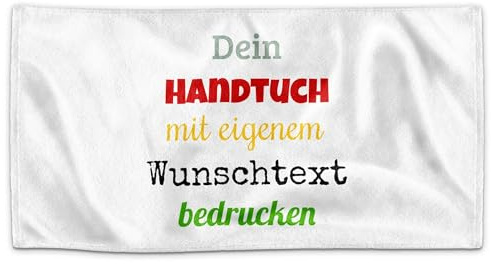 Print Royal PR Personalisiertes Badetuch mit Name oder Text - Handtuch Bedrucken - Geschenke zum Einzug, Geburtstagsgeschenk, Muttertag, Vatertag | Fotohandtuch, 140 x 70 cm Querformat