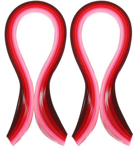 PATIKIL 390 x 7 mm Quilling Papierstreifen Papier Quilling, 200 Stück Origami Fröbelstern Papierstreifen Streifen Set für Kunst, DIY, Handarbeit, Weihnachten, Farbverlauf Rot