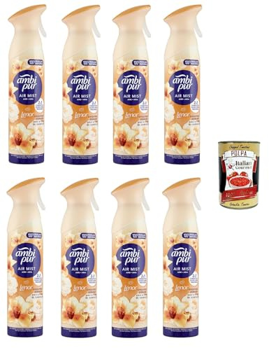 Italian Gourmet Spray deodorante ambiente Lufterfrischer Orchidee 8 x 185ml | Profumo floreale, blumiger Duft, neutralisiert odori, mit natürlichem, Gesamtnettogewicht 1,48 L + Kostenlos Polpa 400g