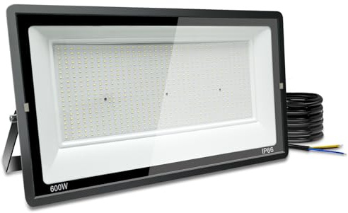 Blivrig LED-strålkastare utomhus 600 W, 3 000 K varm vit 60 000 LM LED-skivare