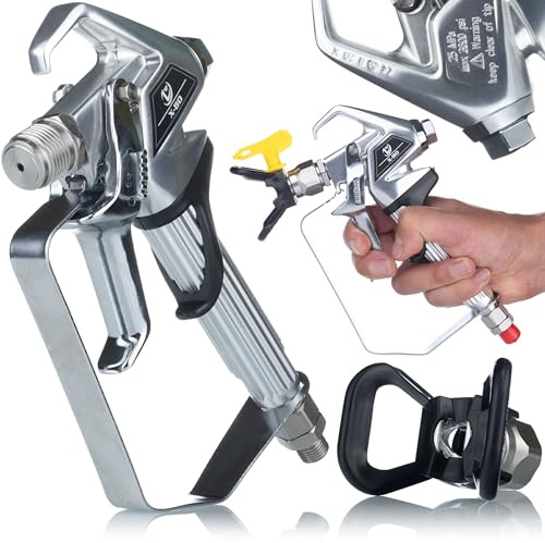 Rosfix Pistola a Spruzzo UltraSpray ZT-80 – Alluminio e Acciaio Inox, Grilletto a 2 Dita, 7250 psi, Filetto 1/4 | Verniciatura di Precisione | Pistola Airless Professionale