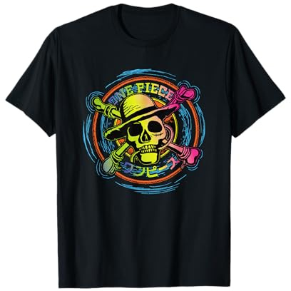 Chapeau de Paille One Piece Anime Pirates Color Logo Kanji T-Shirt
