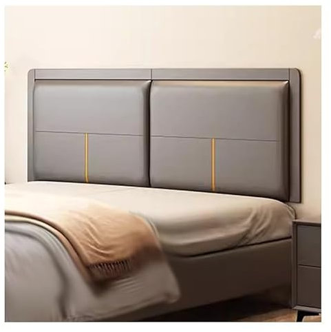 CWCQGH Upholstered Wall Panels, Pholstered Wall Mounted Headboard Panels, 3D Anti-Collision Padded Wall Stickers, PU Material Soundproof Padded For Bedroom Living Room(Grigio 150x60cm)