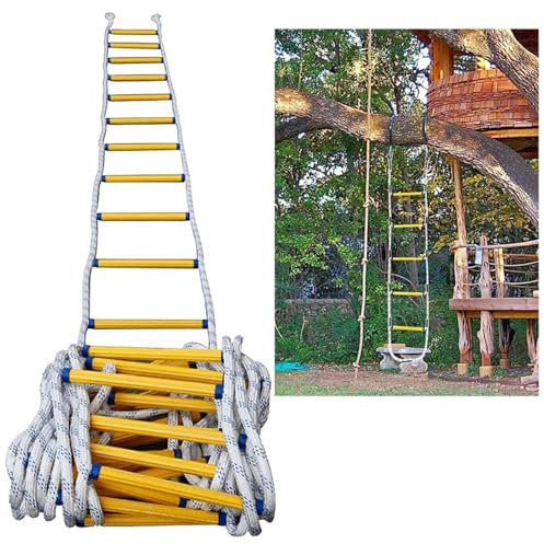 Fire Escape Ladder, Emergency Safety Portable Rope Ladder, 2-3 Story Homes Reusable Compact Lightweight External Rescue Ladder(131FT/40M)