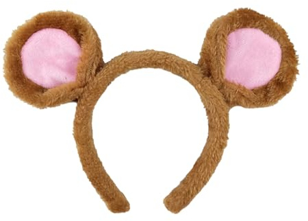 HAICN Mouse Ears Headbands Soft Plush Cute Ears Headwear Washing Face Headbands Cartoon Animal Fancy Dress Hair Accessories for Halloween Party Cosplay Supplies