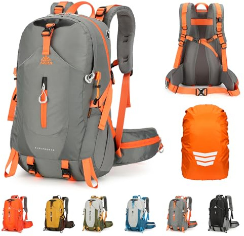 Geila 40L Wanderrucksack für Damen und Herren, ultraleicht und wasserabweisend, atmungsaktiver Trekking- und Kletterrucksack mit großem Fassungsvermögen, Regenhülle