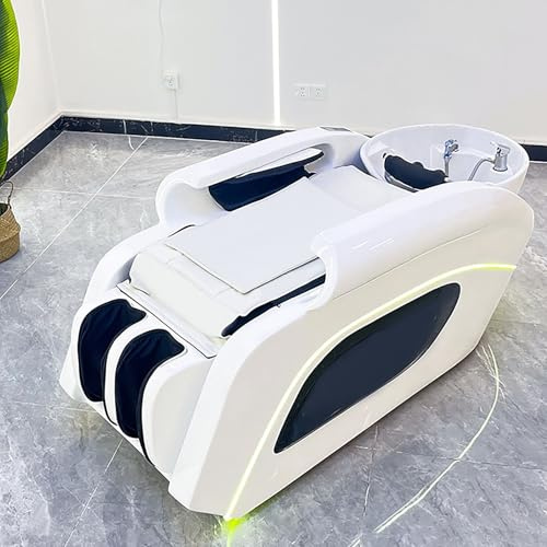 COUCHO Automatische Massageliege, Elektrische Massageliege mit Ambientelicht, Kopfmassage-Ausstattung mit Wasserzirkulation, Smart-Massage, Begasung, Rückenheizung, für den Salon