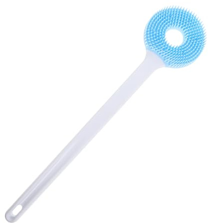 NOLITOY Brosse Exfoliante pour Corps avec Long Manche Nettoyante et Masseuse Silicone Brosse de Douche Double Usage pour Salle de Bain