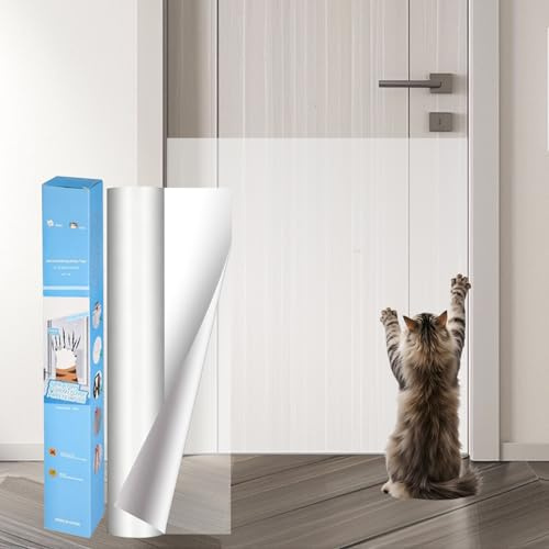 Protezione Divano Graffi Gatto, PVC Autoadesivo Protezione per Mobili, Divano, Porta e Parete, Adatto a Cani e Gatti, 43 x 800 cm Nastro Adesivo Antigraffio Trasparente