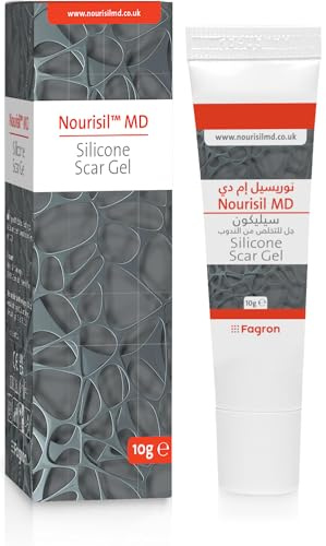 Nourisil MD - Silicone Gel for Scar Removal - Surgeon and Midwife Scar Therapy - Proven to Quickly Reduce The Appearance of Scars (10 gram AR/EN Pack)