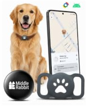 Traceur GPS Chien Android, Google Find Hub, Étui Silicone Collier | Sans abonnement; compatible collier existant; pour chiens, chiots et animaux; format léger