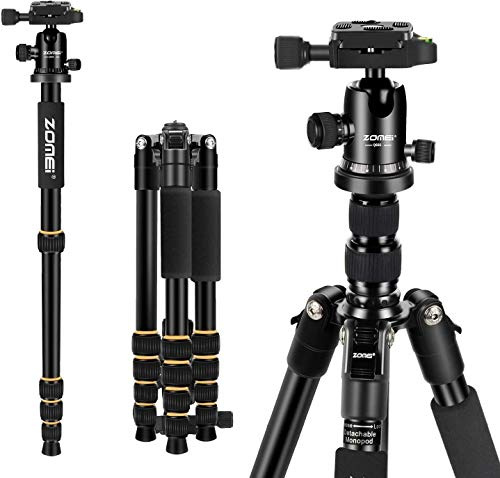ZOMEi Camera Tripod 62 Light Weight DSLR Tripod with Ball Head Quick Release Plate and Carrying Case (Aluminum Tripod)