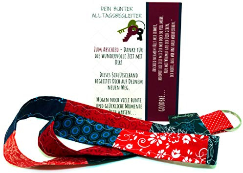 Lieblingsmanufaktur Buntes Schlüsselband als Abschiedsgeschenk für die Kollegin, Freundin - Lebensfreude verschenken und ein buntes Abschiedslächeln aufs Gesicht zaubern