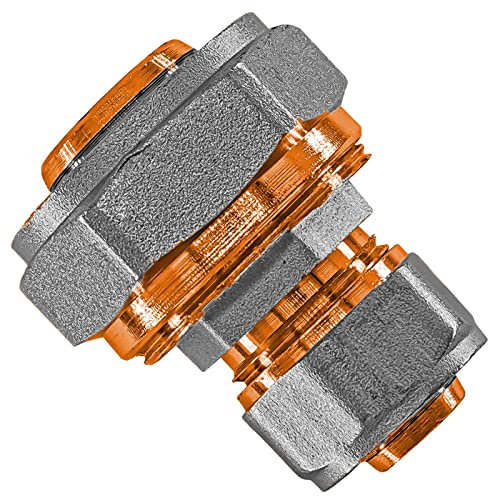 MegaHaustechnik Reduzierung Schraub-Fitting für Mehrschichtverbundrohr 32x3 auf 20x2 mm reduziert (AußenØ x Wandstärke) aus Messing Verschraubung Verbinder Kupplung Trinkwasser geeignet