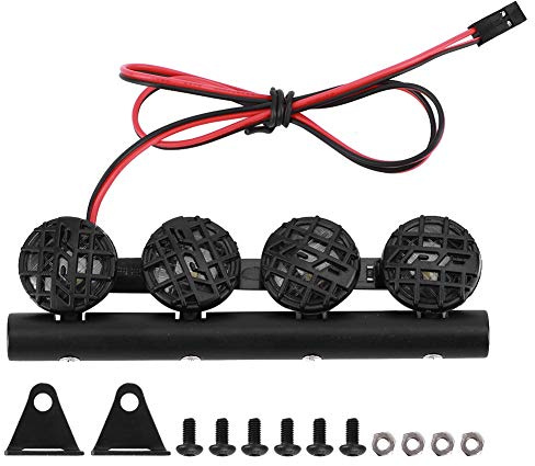 LED Universal Dachleuchte DIY Kreis Simulation Gepäckablage Lampe Scheinwerfer Zubehör geeignet für /SCX10 1/10 RC Auto Crawler(4LED)