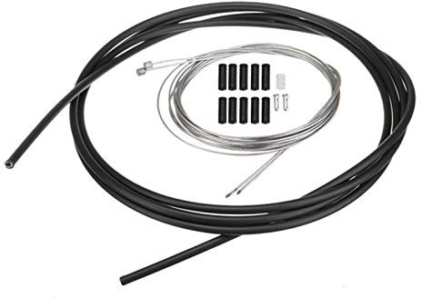DLRSET Schaltzug, Universal-3m / 9.8ft Fahrrad-Basis Brems & Shift Umwerfer Kabel Linie Draht 4mm / 5mm, Gebirgsstraßen-Fahrrad-Kabel Radfahren (Color : Black)