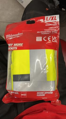 Milwaukee Hi Visibility Vest Orange 10 Pockets Size