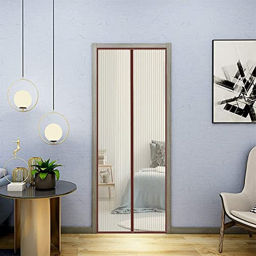 MYUANH Insektenschutz balkontür 135x255cm(53x100inch) 2022 Neue Langlebiger Fliegen Gitter terassentür Verschiedene Größen für Balkontür Wohnzimmer Terrassentür, Braun A