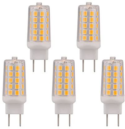 KAPATA 4W G8 LED Bulb Dimmable Soft White 2700K Equivalent to G8 Halogen Light Bulbs 35W, G8 Base 2Pin T4 JCD Type for Under Counter, Under-Cabinet Light & Puck Light, 5-Pack
