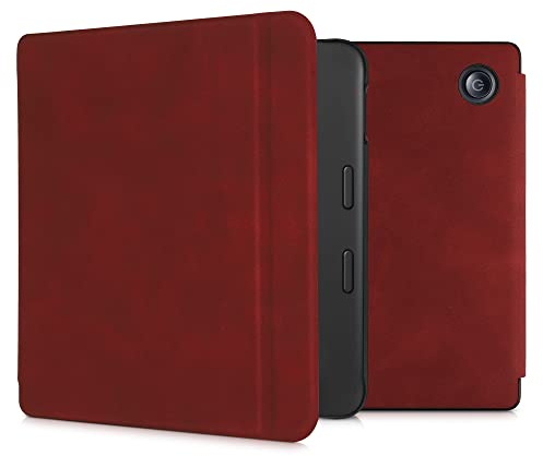 kwmobile Hülle kompatibel mit Tolino Vision 6 - Kunstleder eReader Schutzhülle Cover Case - Dunkelrot