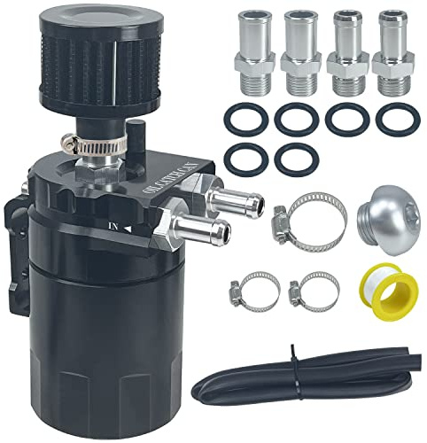 Sutekus Baffled Oil Catch Can Automotive Reservoir Tank With Filter 300ml Universal Oil Separator Catch Can