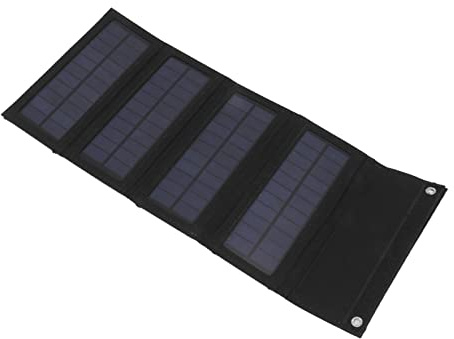 AUNMAS 40W 4-Fach Solarpanel Ladetasche mit USB Falttasche Faltbares Monokristallines Solarpanel Ladegerät Outdoor Camping für Powerbank Wandern Aufladen (ohne Stromspeicher) (Schwarz LR063682)