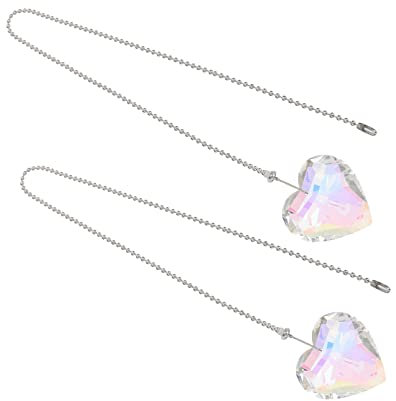 FUNOMOCYA 2piezas Cadena Decoración Cristal Lámpara Colgante Abanico Decoración Colgante