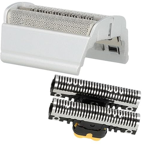 vhbw Paquete combi compatible con Braun Contour 5738 | 5735, 5736 afeitadora - 1x bloque de cuchillas, 1x lámina de afeitar doble con marco, negro plata