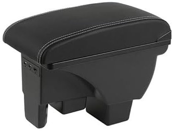 EVURU Center Console Armrest For V&W Polo 2019-2022 armrest box accessories car armrest with usb one piece strorage box car-styling center console (Color : A-black black 3 usb)