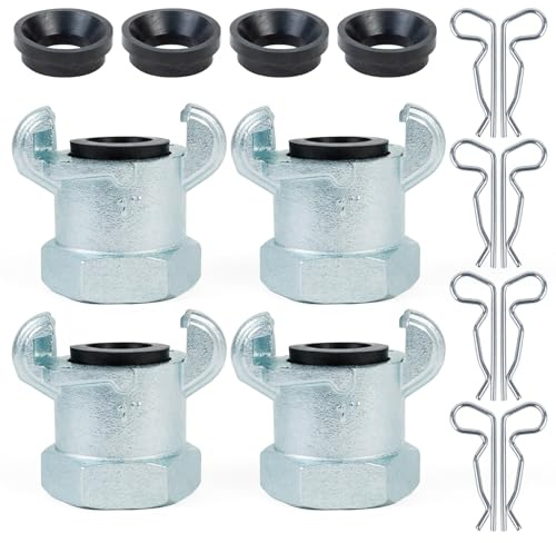 ChillWaves Iron Air Hose Fitting, 1 NPT Female 2 Lug Universal Coupling, Chicago Fitting(4-PACK)