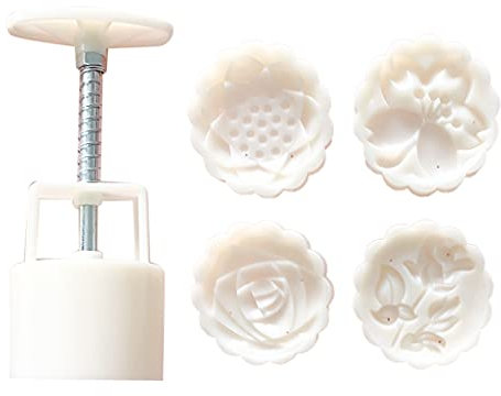 Plastic 75g Mooncake Mold Mid-Autumn Festival Hand-Pressure Moon Cake Moulds DIY Decoration Mooncakes Press Moulds Mooncake Stamps Plastic