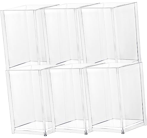 TEHAUX 6 Stück Acryl Stiftehalter mit Make Up Aufbewahrung Transparenter Schreibtisch Organizer für Büro und Schlafsaal Leicht zu Reinigen