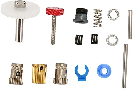 Extruder Dual Gear Hardware Kit, 15-teiliges Extruder Dual Gear Kit, Legierter Stahl für 0.1 2.4 PRUSA Bowden Sherpa Extruder, 3D-Drucker Extruder
