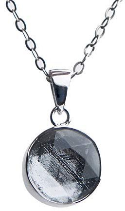 RVBLRDSE natural stone pendant Echter natürlicher Gibeon-Meteorit-Eisen-Silber-Davidstern-Anhänger 12 mm