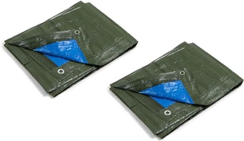 Kippen 6082X - Confezione da 2 pezzi di Telone Occhiellato Bicolore Misura 3x4 mt. Grammatura 90 g/m²