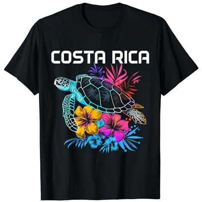 Costa Rica Meeresschildkröte Blumen Tauchen Surfer Souvenir T-Shirt